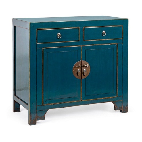 Credenza 2 ante 2 cassetti in legno blu Jinan Bizzotto